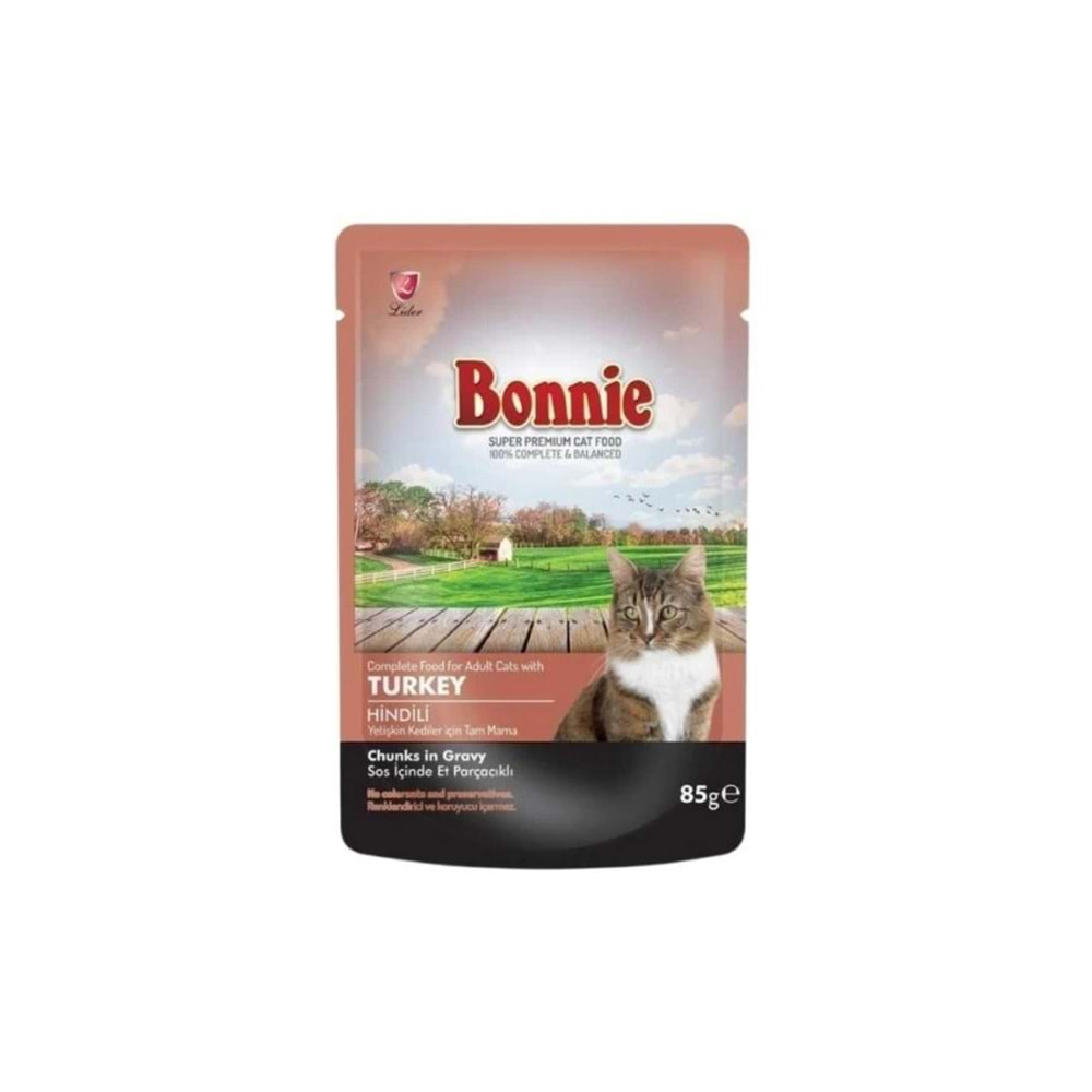 BONNIE Hindi Etli Kedi Konserve Pouch 85 Gr