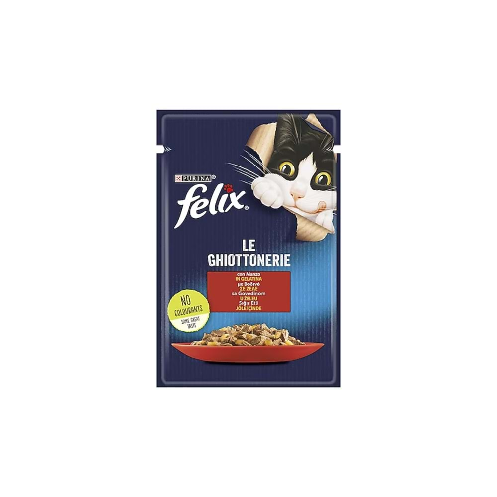 FELIX Sığır Etli Kedi Yaş Mama 85Gr