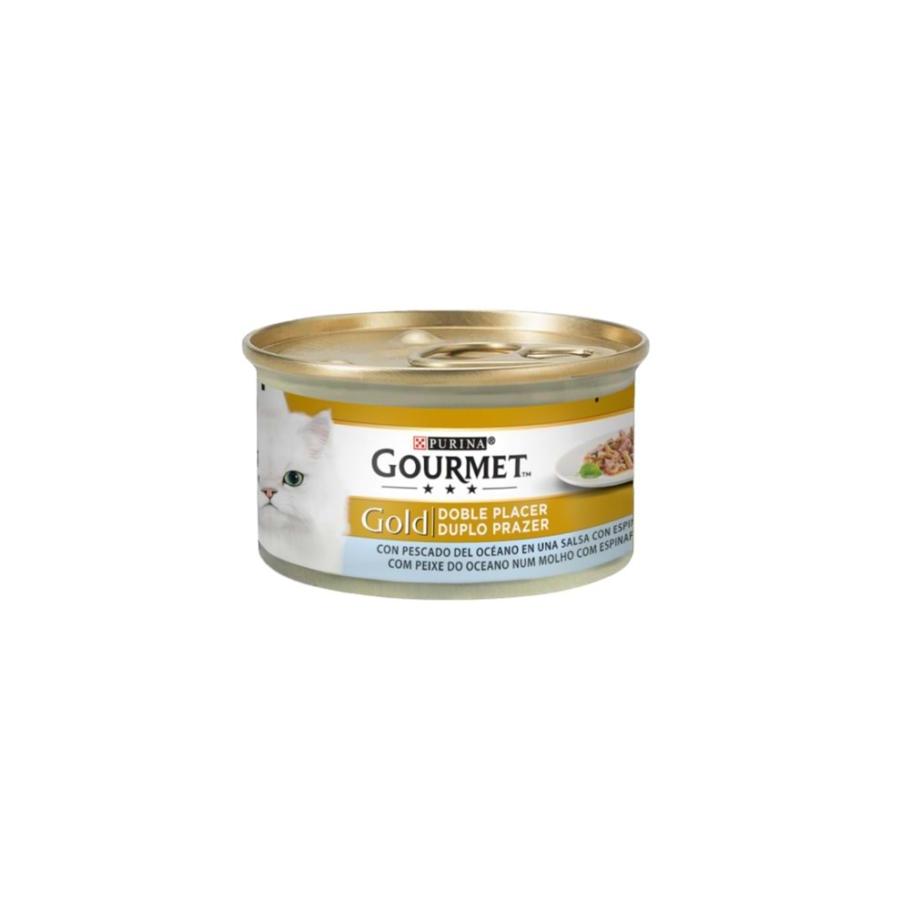 GOURMET Gold Balıklı ve Ispanaklı Çifte Lezzeti Kedi Konservesi 85gr