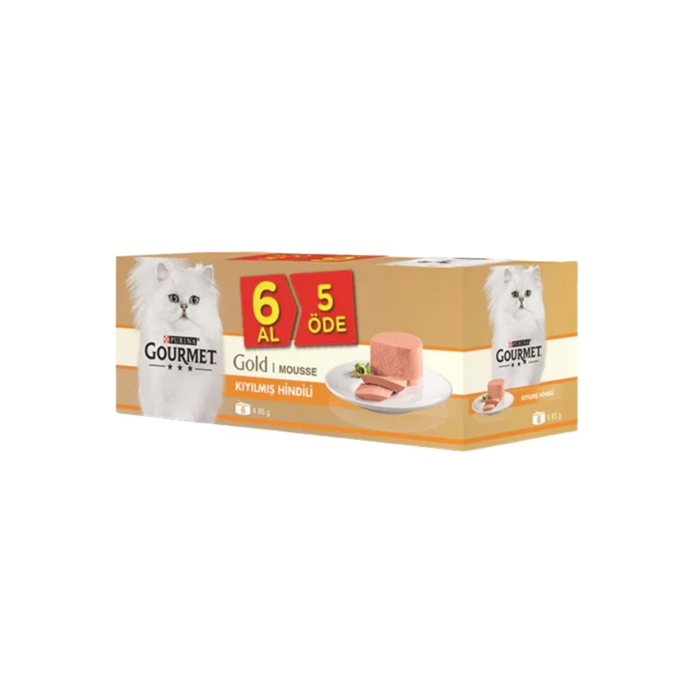 GOURMET Gold Kıyılmış Hindili Kedi Konservesi 85gr (6 AL 5 ÖDE)