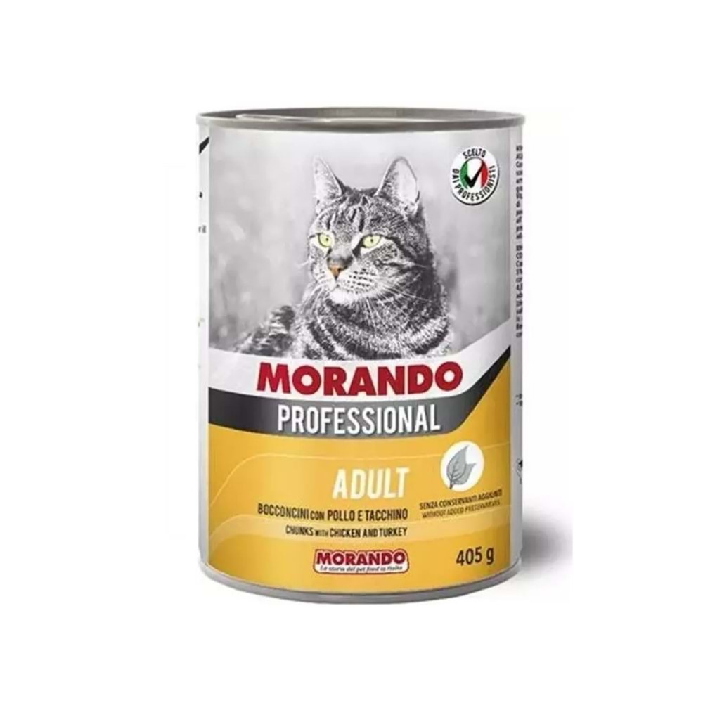 Morando Professional Tavuklu ve Hindili Yetişkin Kedi Konservesi 405 Gr