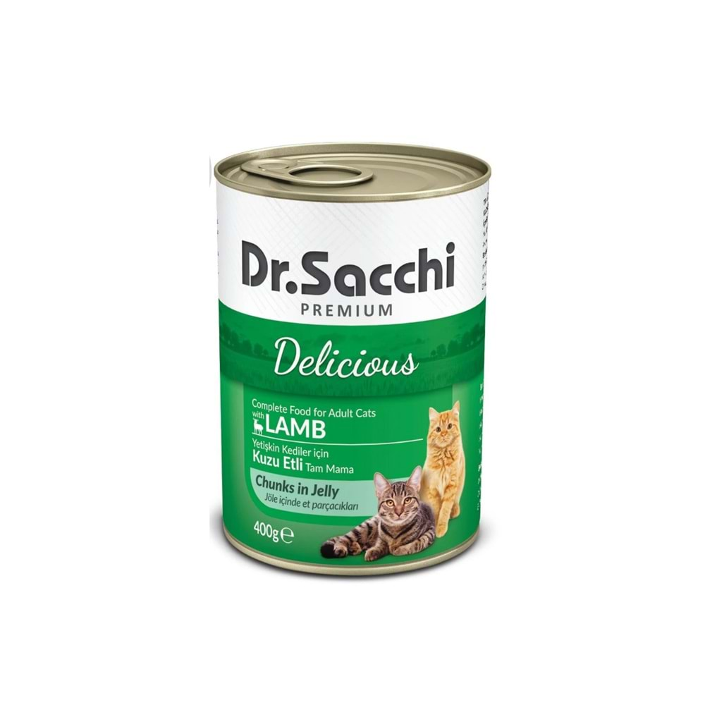 DR.SACCHI KONSERVE KEDİ KUZU ETLİ 400 Gr