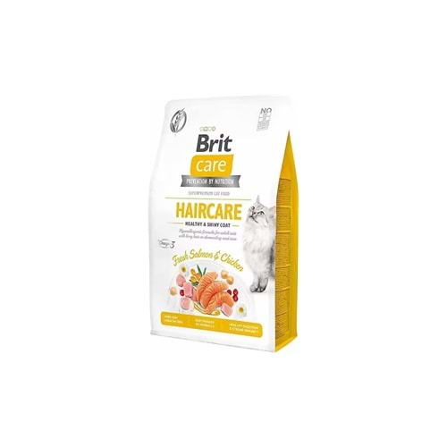 BRIT CARE Cat G-F Haircare Healthy Shiny Tavuk ve Somon 2 Kg