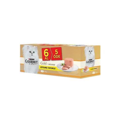 GOURMET Gold Kıyılmış Tavuklu Kedi Konservesi 85gr (6 AL 5 ÖDE)