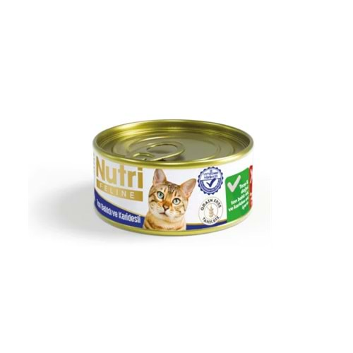 NUTRI FELINE Kıyılmış Ton Balıklı ve Karidesli Tahılsız Yetişkin Kedi Konservesi 85gr