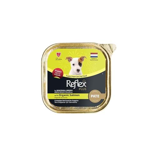 REFLEX Plus Pate Organik Somonlu Mini Ve Küçük Irklar İçin Yavru Köpek Konservesi 85gr