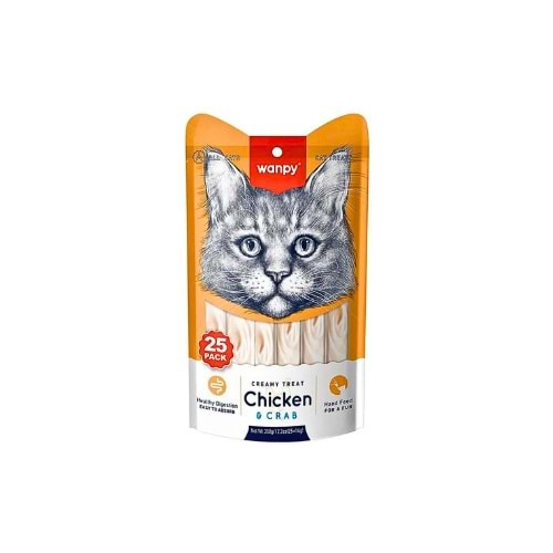 WANPY Tavuklu Yengeçli Sıvı Kedi Ödül Maması 25X14gr